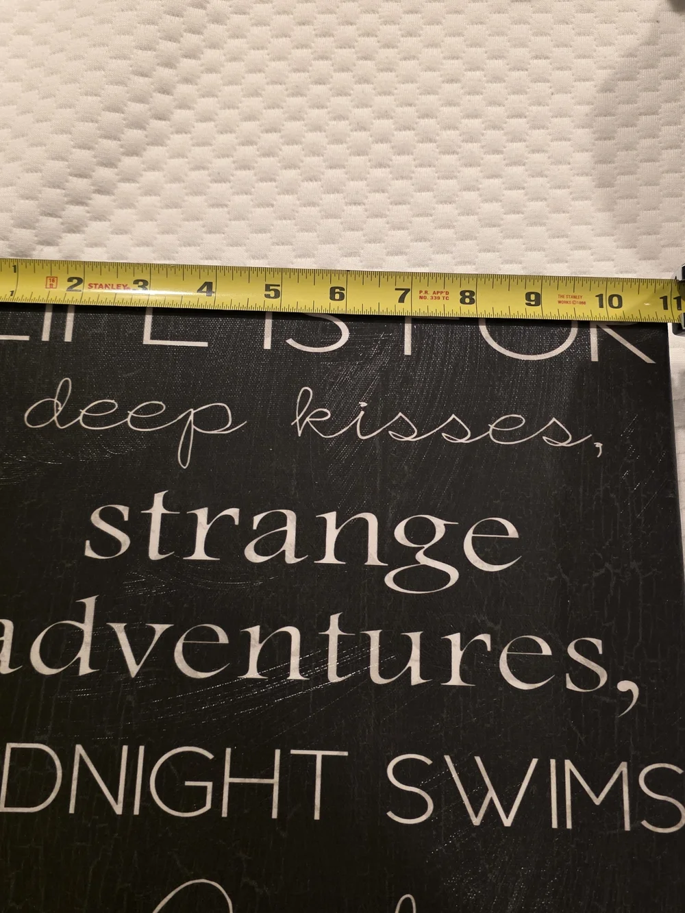 Inspirational Wall Art Sign - Black & Cream Typography